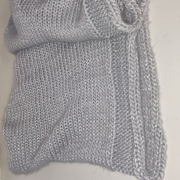 BCBGeneration Grey Mist Metallic Chunky Knit Infinity Loop Scarf - Picture 3 of 7